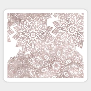 Rose gold mandala - snow white Sticker